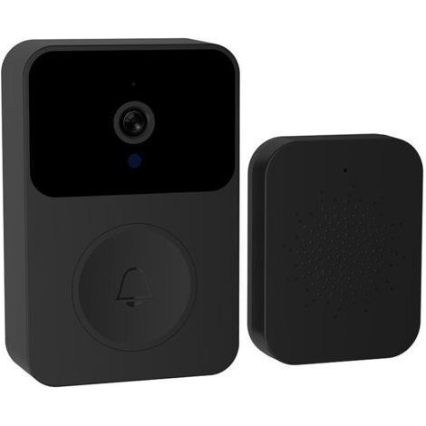 Sonnette vidéo sans fil - Interphone vidéo sans fil - Étanche pour l'extérieur - Batterie haute capacité Wi-Fi 2,4 GHz (Noir) (1/5)