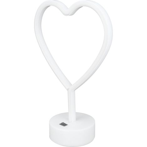 Veilleuse LED néon en forme de cœur, décoration de table de chevet, demande en mariage, mariage, confession, fête, cadeau d'anniversaire, lampe de décoration pour chambre d'enfant, alimentée par USB o (1/5)
