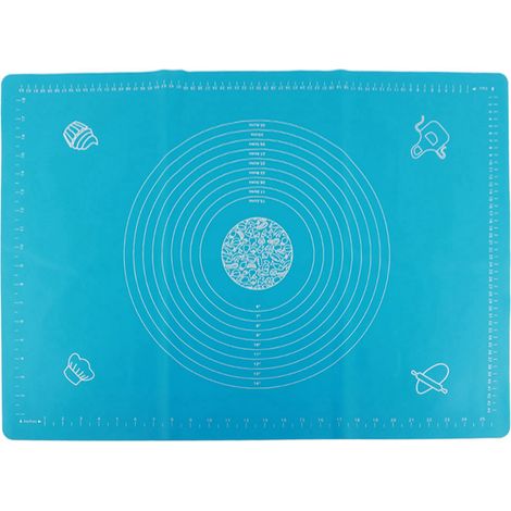 Tapis de pâte à pétrir antiadhésif en Silicone avec balances, accessoires de cuisson de cuisine (bleu 50x70cm) (1/5)