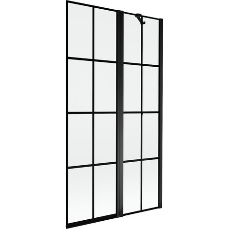 Mexen Mist biombo de ducha de 2 hojas derecho 100 x 150 cm, rejilla negra, negro - 8A9-100-011-70-77-P (1/5)
