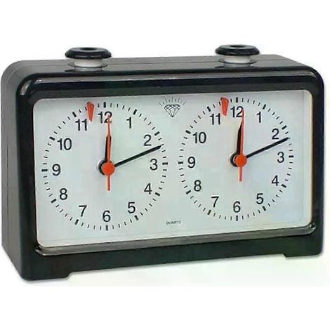 Retro-Schachuhr mit analogem Timer – Mechanische Schachuhr mit Aufziehmechanismus (ohne Batterie) (Schwarz) – JXLGV (1/5)