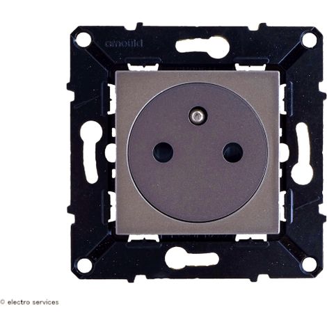 Prise de courant 2P+T affleurante bornes automatique 16A Evolution Finition: Magnesium (1/2)