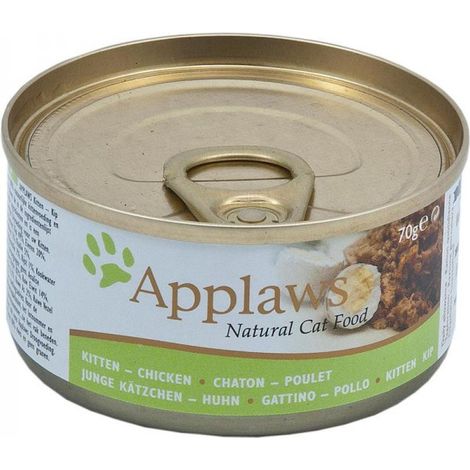 Applaws Premium Nassfutter für Katzen, 100 % natürlich, für Kitten und Jungtiere, Huhn, 24 x 70 g