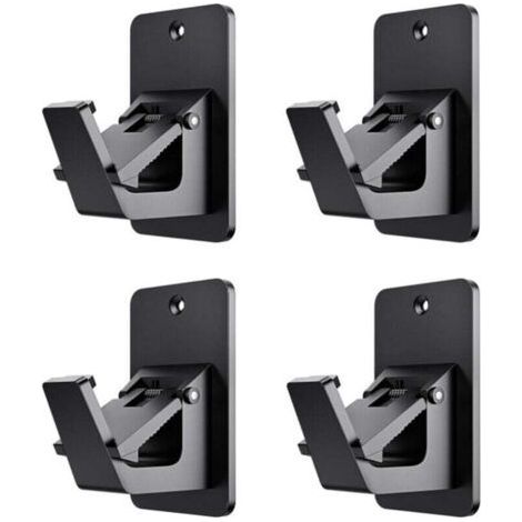 3M No Drill Adhesive Curtain Rod Brackets - Universal, Damage Resistant Curtain Rod Hooks, Suitable for Bathrooms, Bedrooms and Kitchens (4 Pack, Black) (1/4)