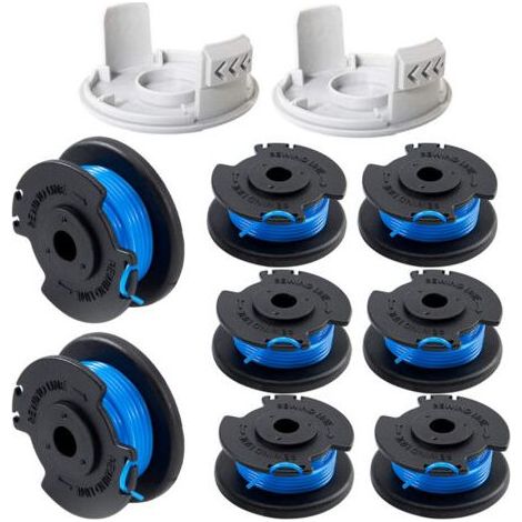 Packung mit 10 Ersatzspulen für 0,065 Zoll Trimmerfaden für Ryobi 18V 24V 40V, passend für Ryobi One+ AC14RL3A, 11 Fuß Akku-Trimmer, 8 Spulen + 2 Trimmerfadenkappen (1/5)