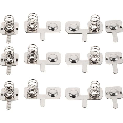 6 Jeux de Ressorts pour bornes de Piles : plaques de Contact AAA - Matériel de Montage pour Circuits imprimés soudable - Contacts à Ressort universels pour Lampes Torches et (1/5)