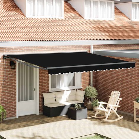 Cadre d'auvent-Support d'auvent Noir 400x300 cm Polyester avec revêtement PU (1/5)