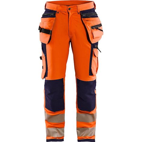 Pantalon de travail haute visibilité artisan stretch 4D 1997 - Orange fluo/Marine M - FR(42) - SE(C48) - Standards