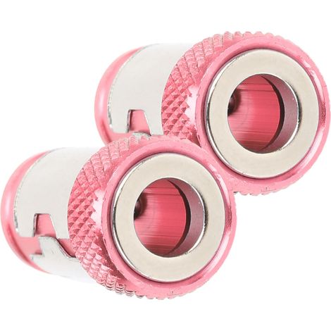Lot de 2 anneaux magnétiques universels métriques 1/4 pouce pour embouts de tournevis magnétiques en acier (rouge) (1/5)