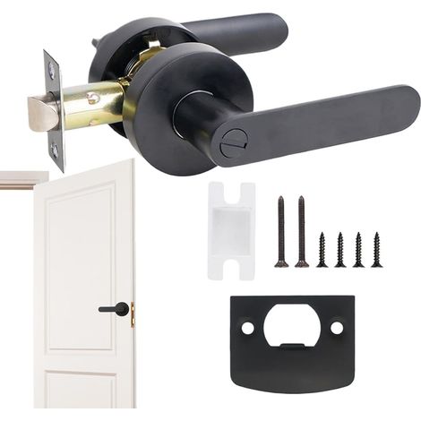 Bathroom Bedroom Handles Keyless Passage Handle Black Door Flat Home