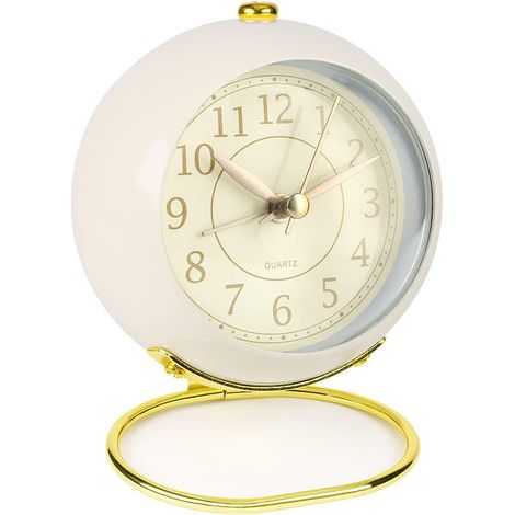 Réveil silencieux à piles, style rétro, avec un grand écran lumineux.