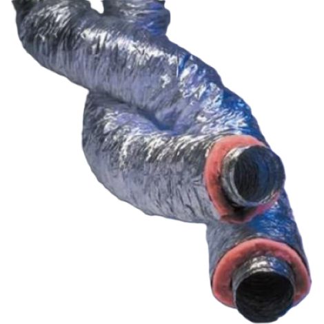 Tubazione flessibile isolata in alluminio e poliestere i-26 spessore 25mm diametro 152mm lunghezza 10metri systemair 80813