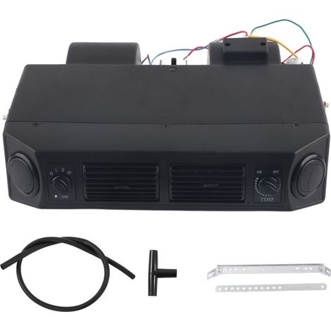 Kit de refroidissement par évaporateur de climatisation sous le tableau de bord 12V, flux d'air à 3 vitesses avec raccords de tuyaux universels