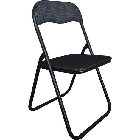 Domo Mea Sedia Pieghevole Salvaspazio - Tessuto Rete Nero - 44x45x79cm