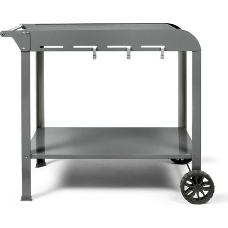 Servierwagen für Plancha - LIVOO - GS168G - 2 geriffelte Räder ø 14,5 cm - Oberplatte 70 x 50 cm - Unterplatte 79 x 49 cm