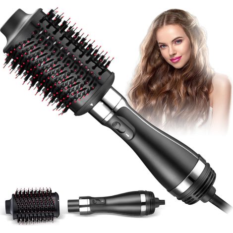 Föhnbürste, Volumen-Haartrockner mit Ein-Schritt-Funktion, 4-in-1 Heißluftbürste, elektrische Haarstylingbürste, PTC-Thermobürste mit 3 Temperaturstufen zum Trocknen, Glätten und für mehr Volumen