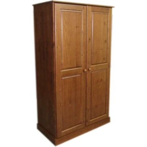 Armadio 2 Ante in Legno di Pino Finitura Ciliegio 102,5x56x181,7 cm - Anna Domo Mea