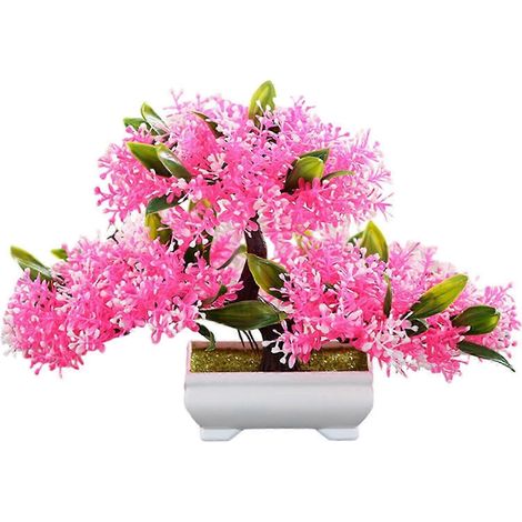 Bonsaï artificiel, plante artificielle, décoration pour chambre, bureau, salon, jardin, décoration intérieure, arbre japonais en pot-light pink (1/5)