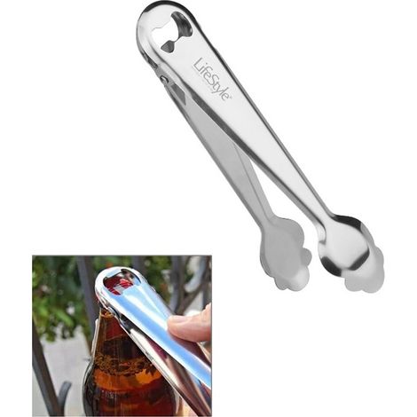 LIFESTYLE pinza hielo + abridor inoxidable 1302 , Pinza hielo profesional + abridor 18 cm 1302.
-Fabricada en acero inoxidable de alta calidad.
-Extrafuerte.
-Incluye muelle para u