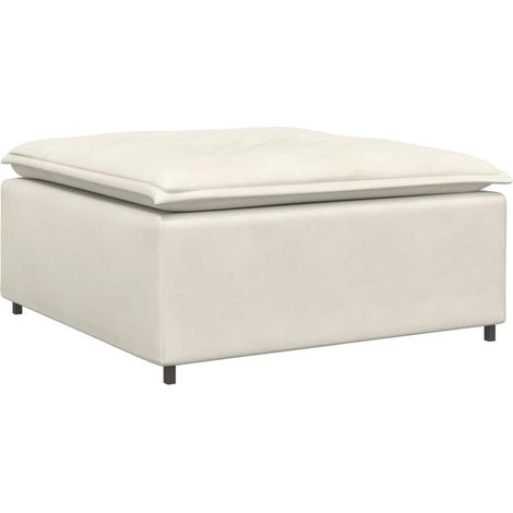 Modulares Sofa Fußhocker-Modul Creme 100x100x48 cm vidaXL (1/5)