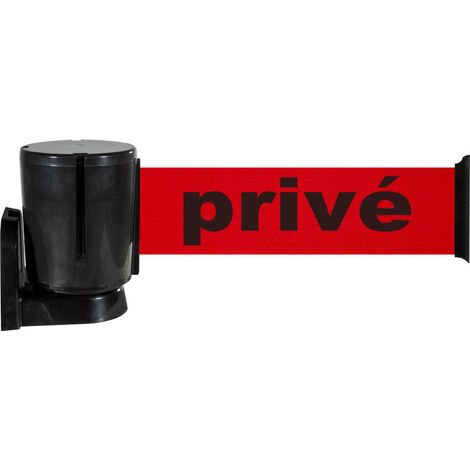 Enrouleur mural sangle Rouge Privé 10m x 100mm - 2801140 (1/4)