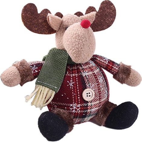 Jeffergarden Adorables décorations de Noël : Père Noël, bonhomme de neige et rennes. Peluches et ornements pour sapin. Dimensions approximatives : 18 x 13 cm. Un paquet de rennes. (1/4)