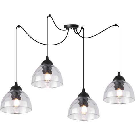 LAMPADA A SOSPENSIONE VENICE SPIDER 4 PARALUMI PIATTI TRASPARENTI E27 (1/5)