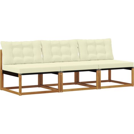 Maison Exclusive - 3 Stück Outdoor Mittelsofa Massives Akazienhol