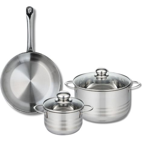 Ensemble de 1 Poêle de cuisson 28 cm et 2 faitouts 16 et 24 cm Elo Profi Brillant (1/5)