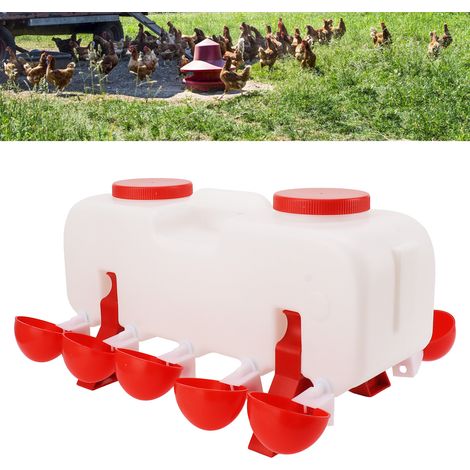 Abreuvoir semi-automatique de 10 L pour poules, canards et oies  matériel d'élevage avicole  seau à eau (1/5)