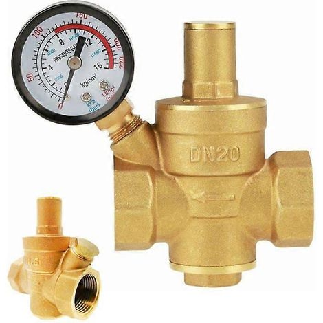 Régulateur de pression d'eau DN25, vanne de régulation de pression en laiton de 1 pouce, réducteur de pression réglable et compteur (1/5)