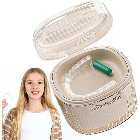 Stück Tragbare Zahnschienen-Hülle für Mundschutz, Reinigungsbox für Zahnspangen Transparente Reinigungsbox für Zahnspangen (1/5)