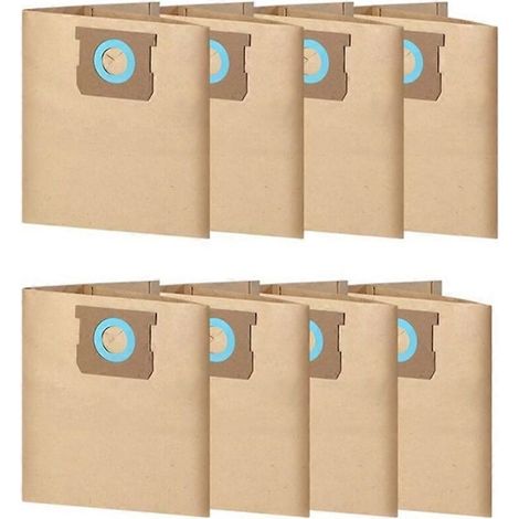 Lot de 8 sacs DXVA19-4104 pour aspirateur eau et poussière DEWALT de 5 à 8 gallons, sacs jetables pour aspirateur d'atelier, sac de collecte de poussière