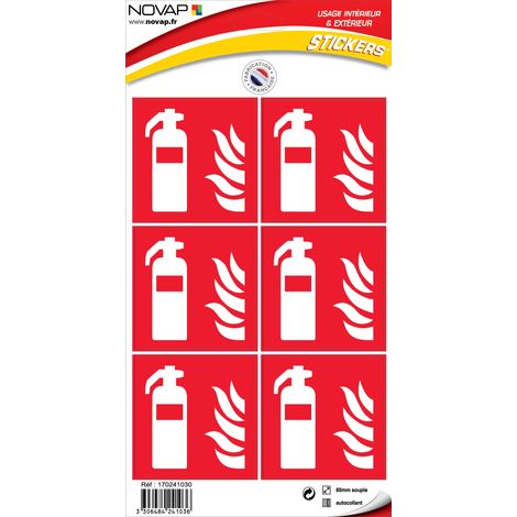 Planche 6 Pictogrammes 80X80mm - Extincteur - 4241036