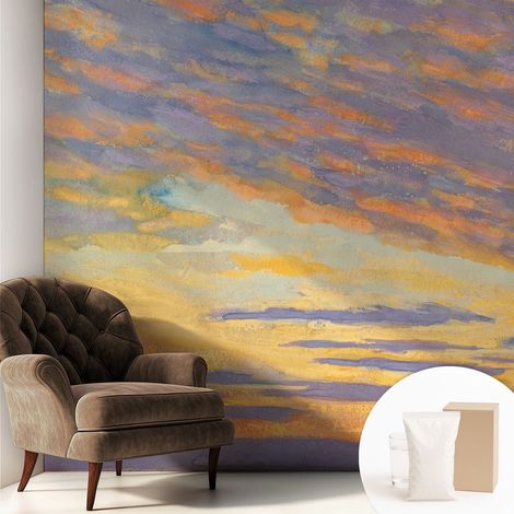 Papier peint intissé mural avec imprimé motifs uniques apparence moderne - Colle incluse gratuite Ciel pastel 250x250 cm (1/5)