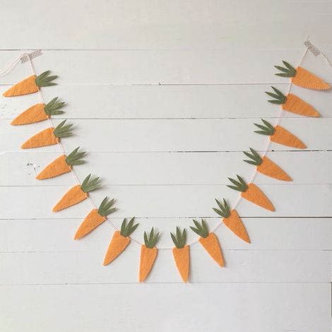 Carotte - Décoration De Pâques En Tissu Non Tissé - Pour Intérieur Et Extérieur - Longueur 200 Cm - 1 Pièce (1/5)