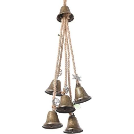 Cloches de sorcières, charme de protection de porte, énergies négatives claires magiques, attire les carillons éoliens positifs, boho ornements suspendus pour porche, jardin, fenêtre, métal (1/4)