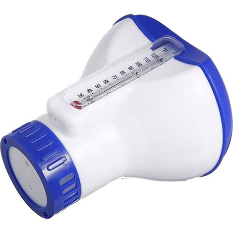 Diffuseur Flottant Piscine, Diffuseur de Chlore Flottant avec thermomètre de débit Ajustables & Bouchon de Verrouillage pour Tous Les & Piscines, Spas, Aquariums & Les étangs du Poisson(2 PA (1/5)