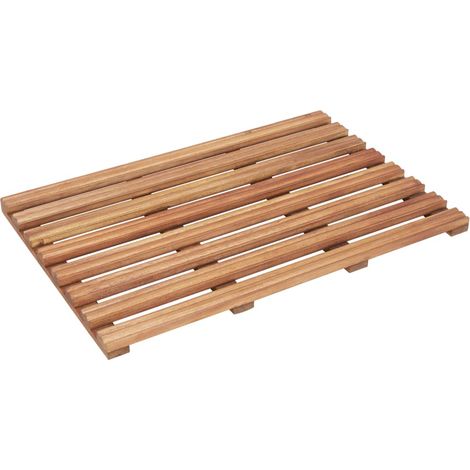 Tapis de salle de bain 2 pcs Bois d'acacia massif 56x37 cm