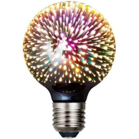 Lot 1 d'ampoules LED Edison vintage, G80 3 W, ampoule à filament 3D colorée, 300 lumens, 2700 K (blanc chaud), ampoule décorative, base moyenne E27 (1/5)