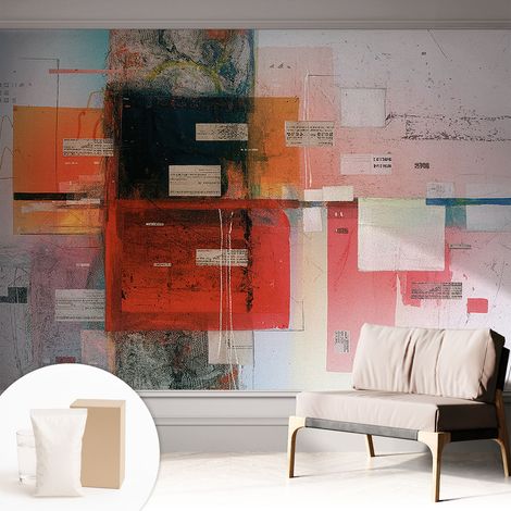 Papier peint intissé décoratif avec motifs pour salon et chambre a motif - Colle incluse gratuite Composition abstraite 312x219 cm (1/5)