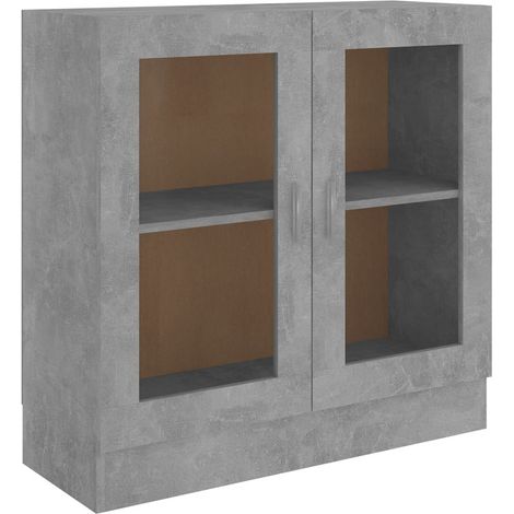 Armoire à vitrine Gris béton 82,5x30,5x80 cm (1/5)