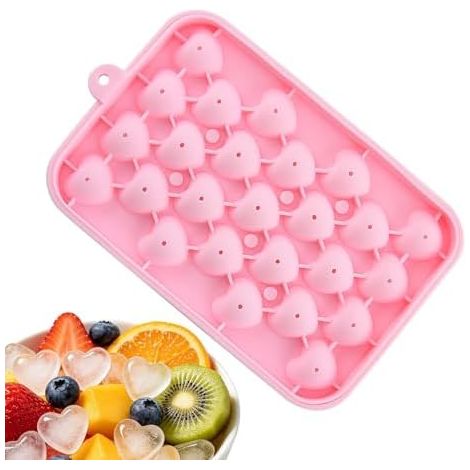 Moules à glaçons en silicone alimentaire en forme de cœur Moules à glaçons faciles à démouler pour cocktails, café, fêtes, boissons, nourriture, camping, chocolat, bonbons, fruits (1/5)