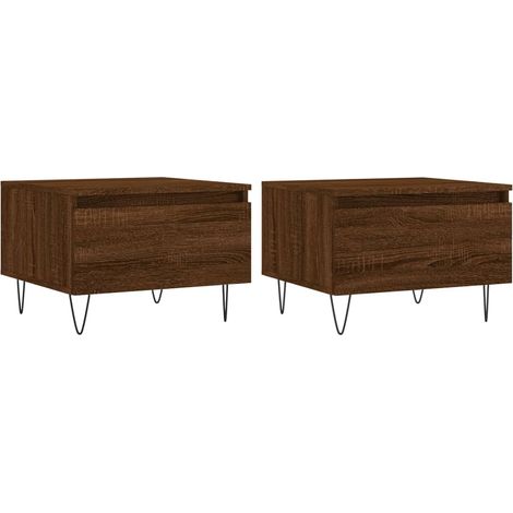 Maison Exclusive - Tavolini Salotto 2pz Rovere Marrone 50x46x35 Legno Multistrato