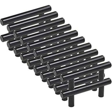 Set mit 20 schwarzen Möbelgriffen, Küchen- und Schubladengriffen, 96 mm Lochabstand, Odipie