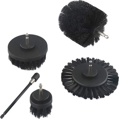 Kit di pulizia per barbecue da 5 pezzi, spazzola di ricambio elettrica senza fili e sicura per l'uso con trapano (con o senza filo).