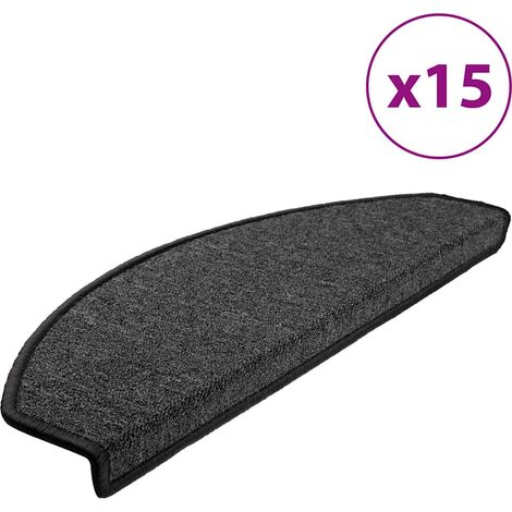 Treppe Matten 15 Stk. 65 x 24 x 4 cm Non-Slip Anthrazit vidaXL