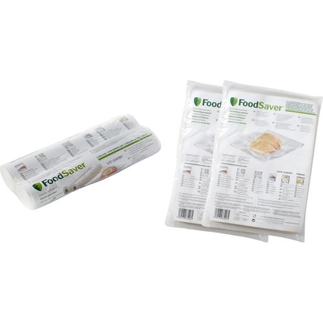 Kit de 2 rouleaux et 96 sacs sous vide pour aliments gaufrés (1/5)