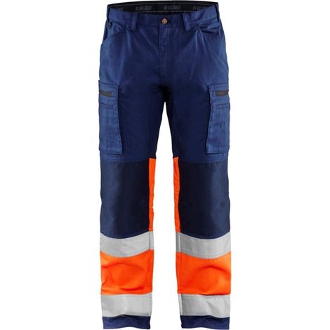 Pantalon de travail haute visibilité stretch 1551 - Marine/Orange fluo M - FR(42) - SE(C48) - Standards (1/4)