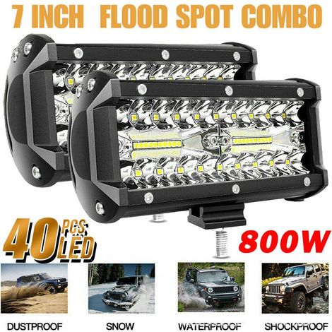 Projecteur LED longue portée 7 pouces, lampe de travail 400 W pour toit ou pare-chocs avant de véhicule tout-terrain, faisceau concentré, étanche IP68, 12–24 V dengyankun (1/3)